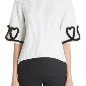 Fendi Sqiggly line heart ribbed knit sweater